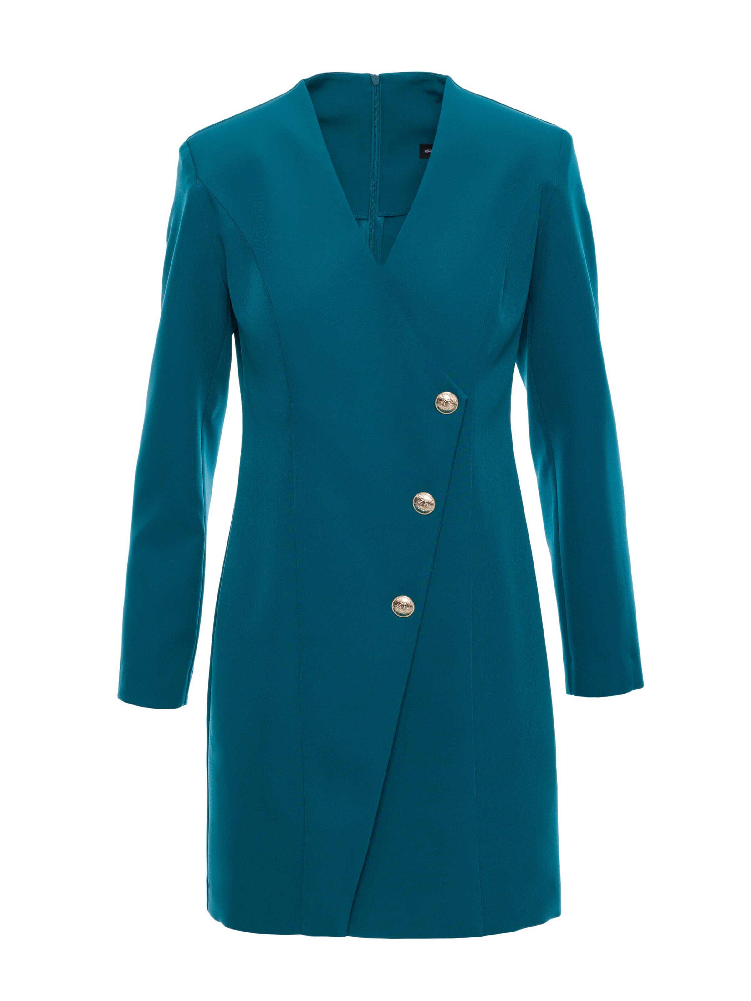 Rochie 'Sukienka żakietowa ze złotymi guzikami' de la made of emotion pe verde: față