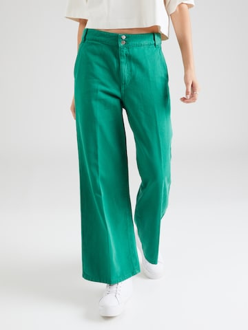 UNITED COLORS OF BENETTON Szeroka nogawka Spodnie w kant w kolorze zielony: przód