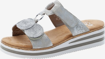 Rieker Mules in Silver: front