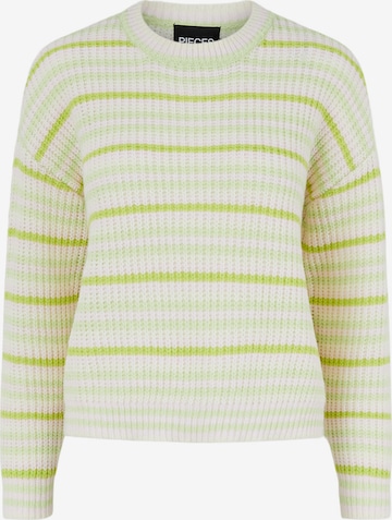 Pieces Petite Пуловер 'Gina' в зелено: отпред