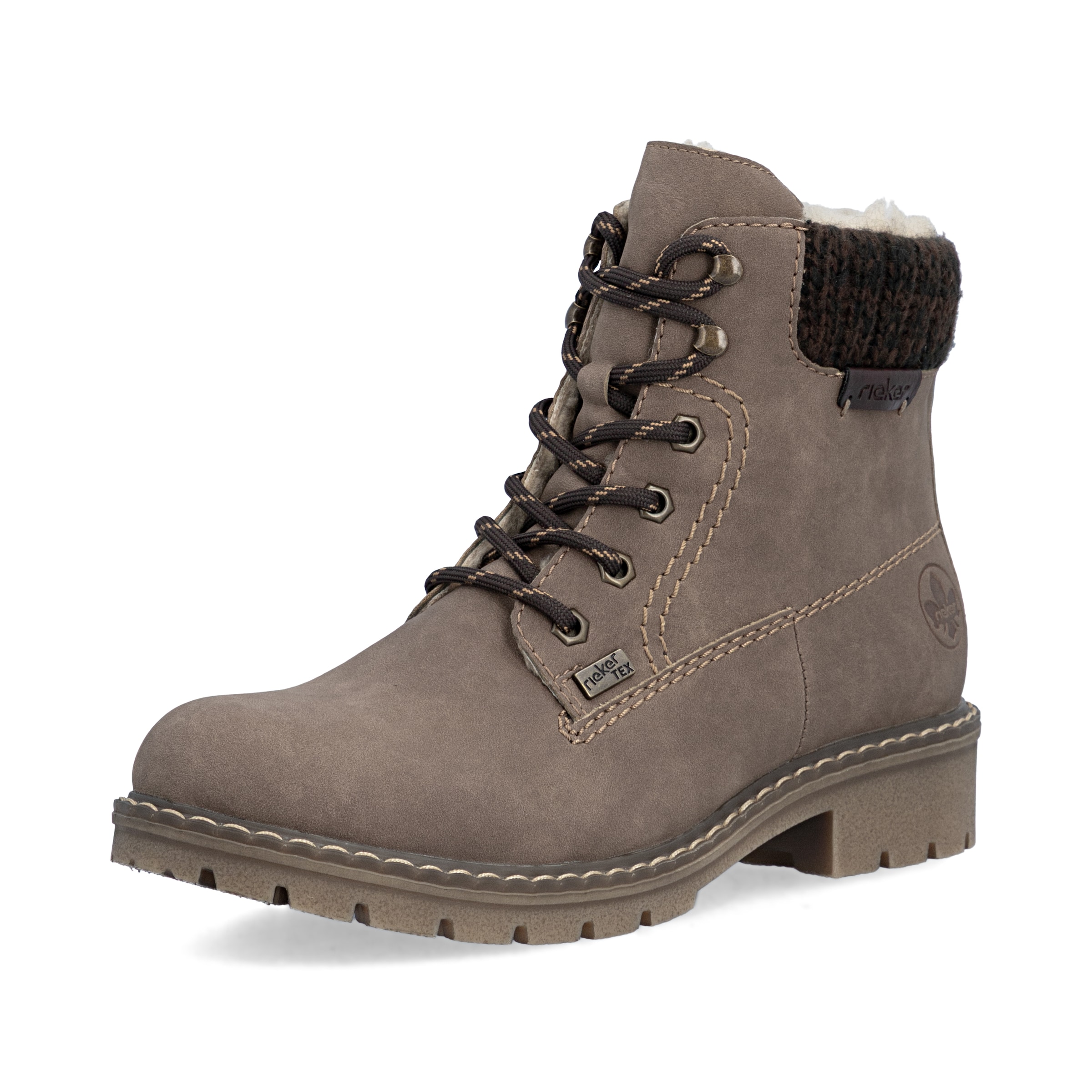 Bottines à lacets Rieker en marron : devant