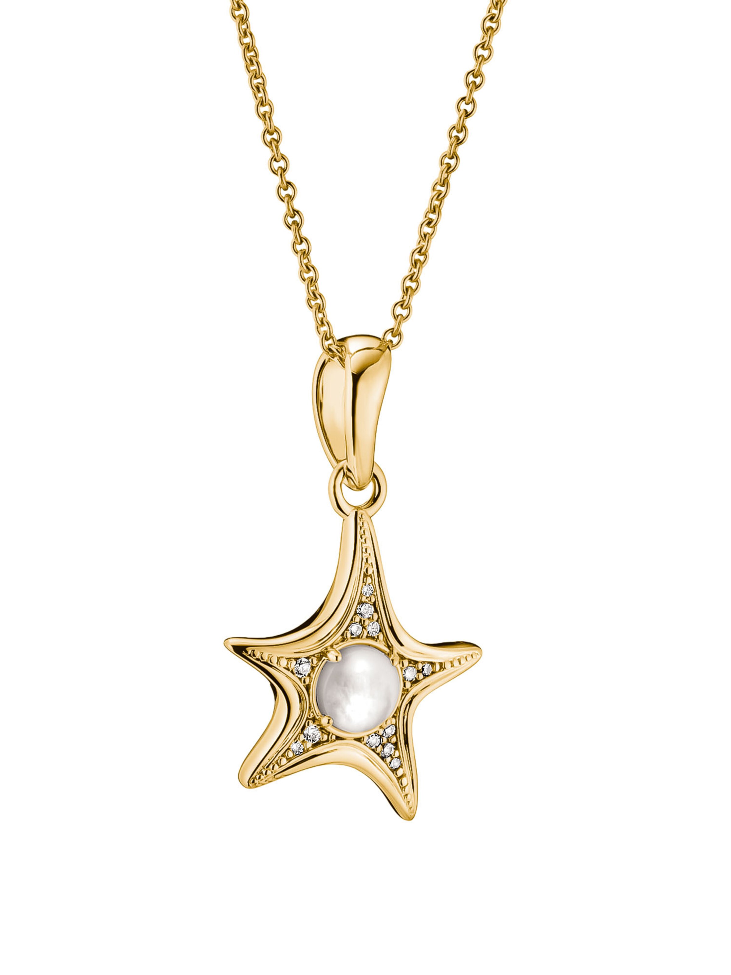 Thomas Sabo Necklace in 55 in Gold / Transparent / Pearl white, Item view