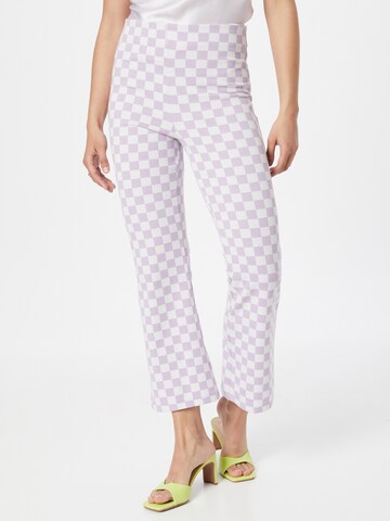 Monki Boot cut Trousers in Purple: front