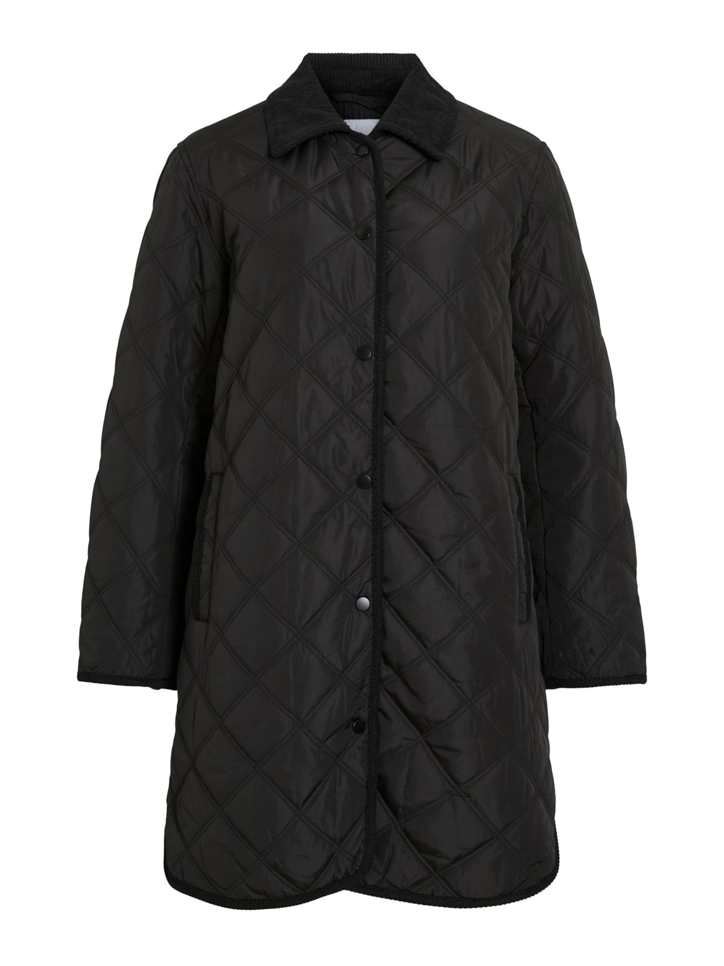 VILA Преходно палто 'VIQUILA' в черно: отпред