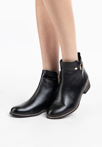 Bottines Usha en noir : devant