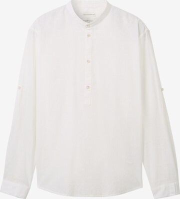 Coupe regular Chemise TOM TAILOR DENIM en blanc : devant