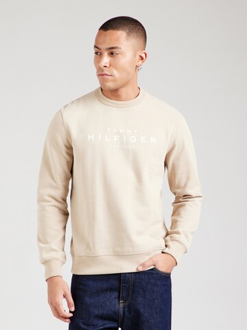 Sweat-shirt TOMMY HILFIGER en beige : devant