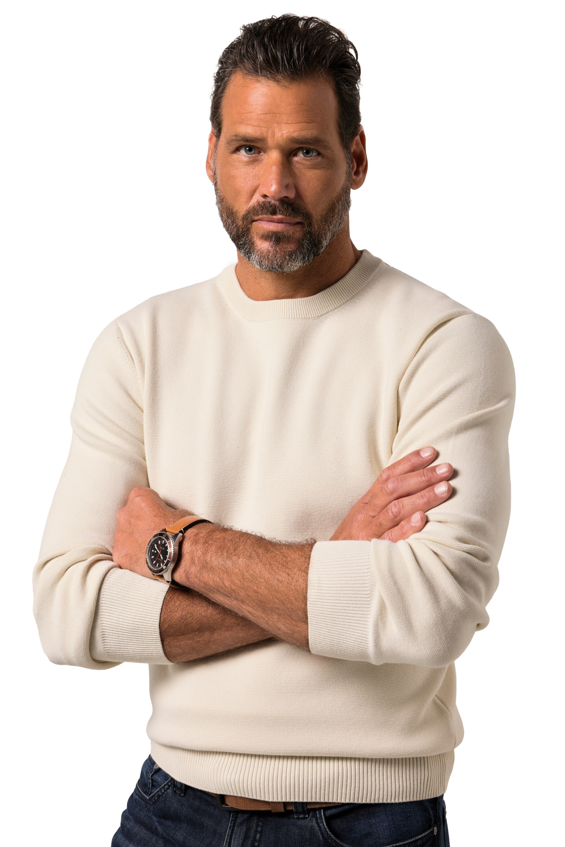 JP1880 Pullover in Beige: Vorderseite