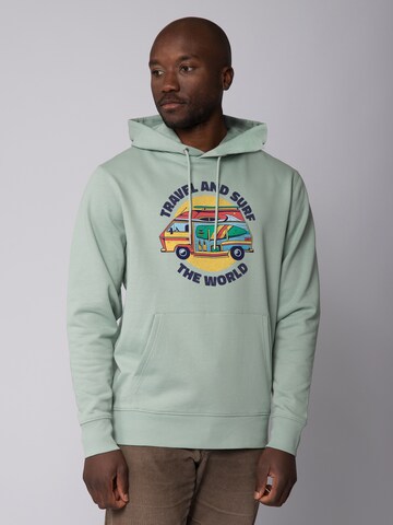 Watapparel Sweatshirt ' Travel and surf ' in Grün: Vorderseite