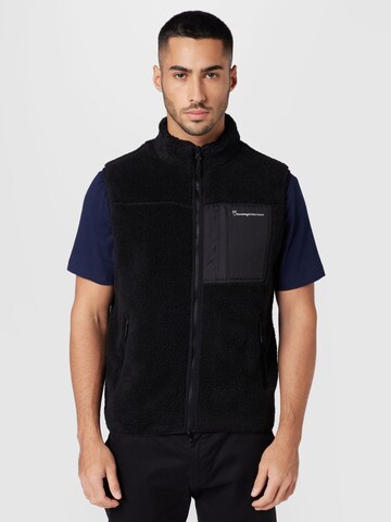 KnowledgeCotton Apparel Vest in Black: front