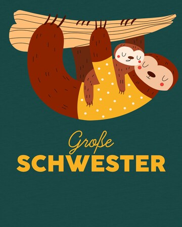watabout.kids T-Shirt 'Faultier Große Schwester' in Grün