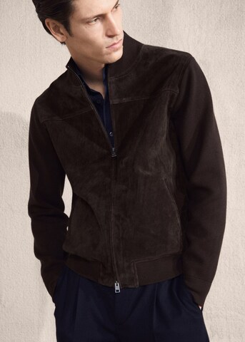 MANGO MAN Strickjacke 'Pecora' in Braun