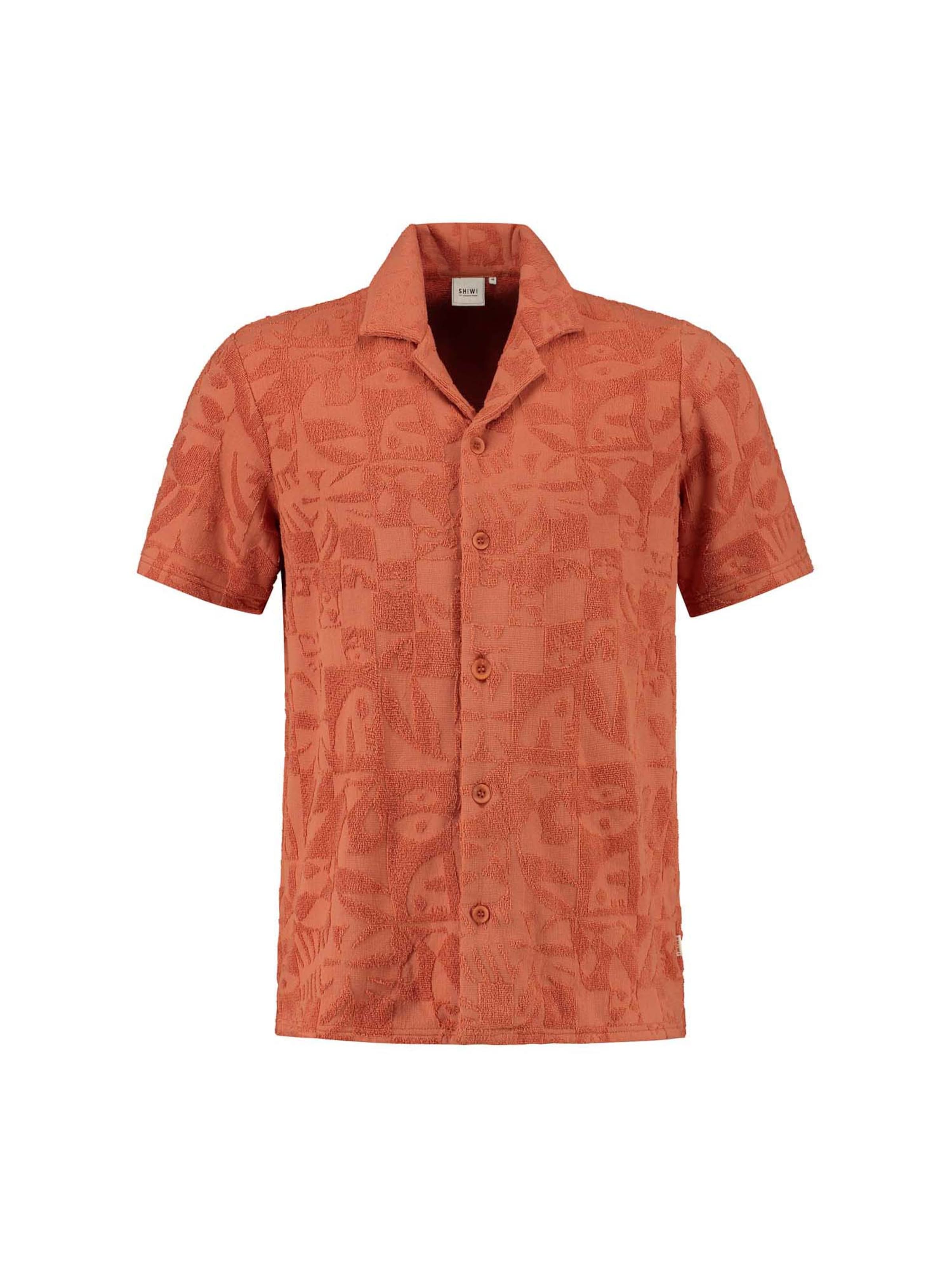 Shiwi Comfort fit Overhemd 'TOWELING' in Oranje: voorkant