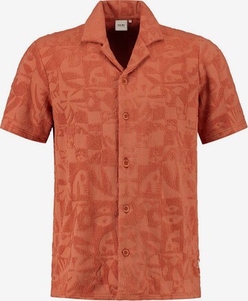 Shiwi Comfort fit Button Up Shirt 'TOWELING' in Orange: front