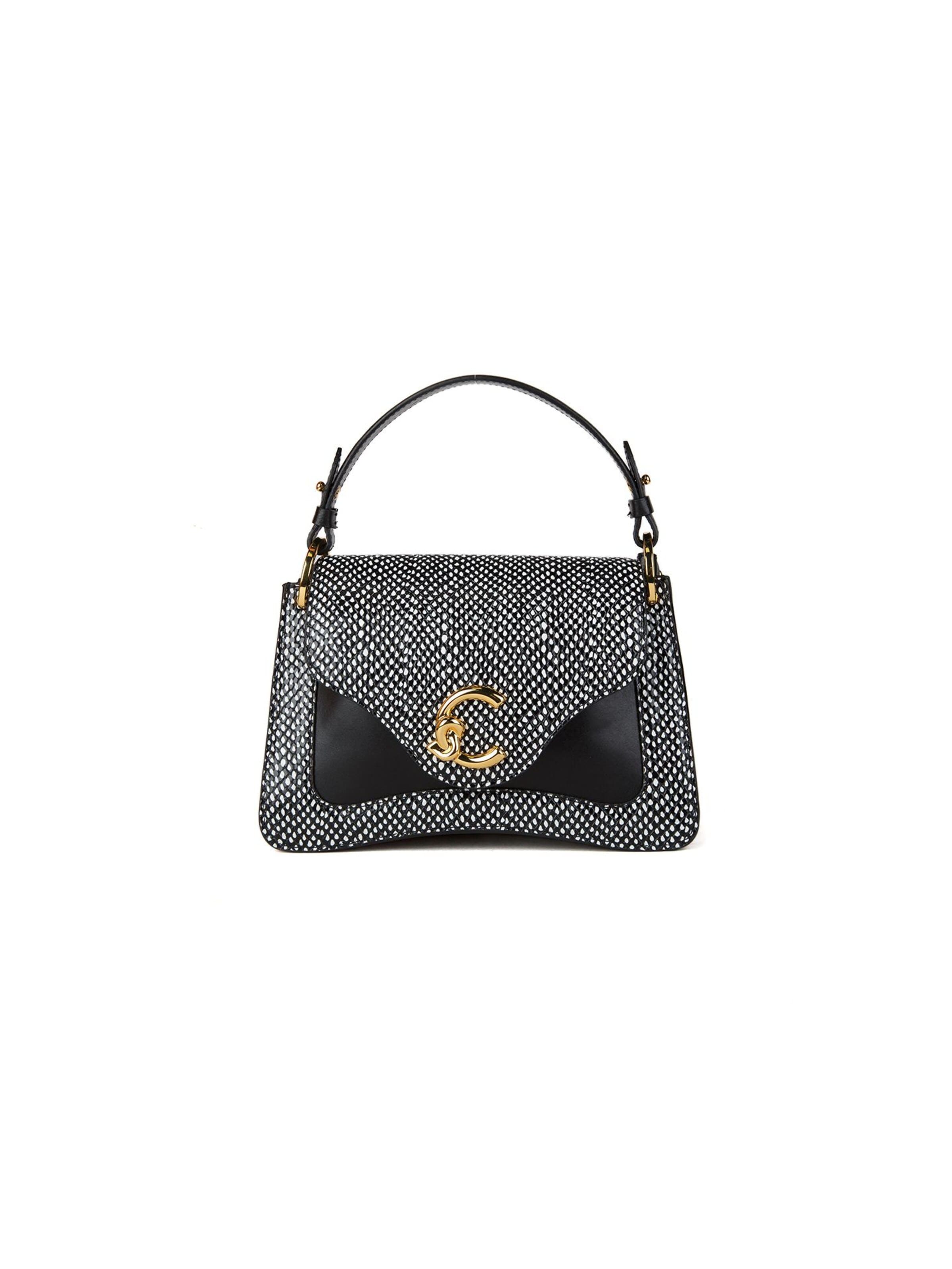 Sacs à main 'Coccinelle C-Me Ela.D.P.B Handbag Elaphe Print Leather' Coccinelle en noir : devant