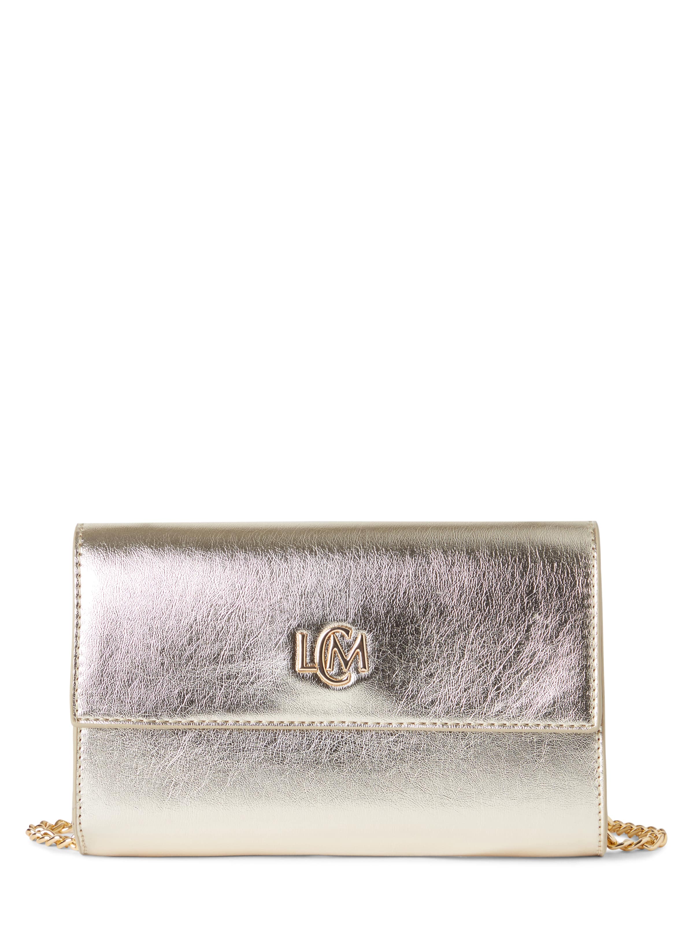 Sac à bandoulière L.CREDI en or : devant