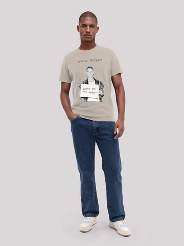 F4NT4STIC Shirt ' Justin Bieber Iconic' in Beige