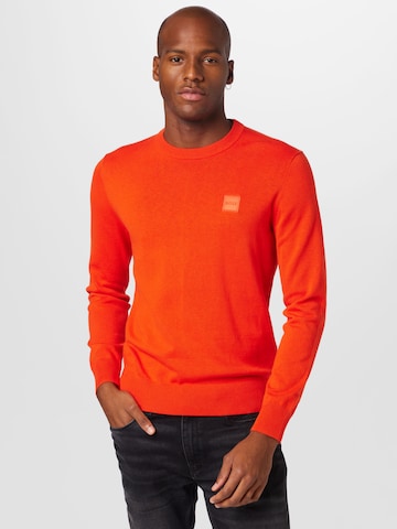 BOSS Orange Sweter 'Kanovano' w kolorze czerwony: przód
