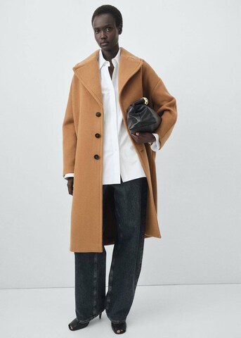 MANGO Between-Seasons Coat 'Love3' in Brown: front
