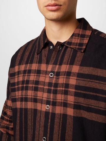 Only & Sons Regular fit Button Up Shirt 'Tabb' in Brown
