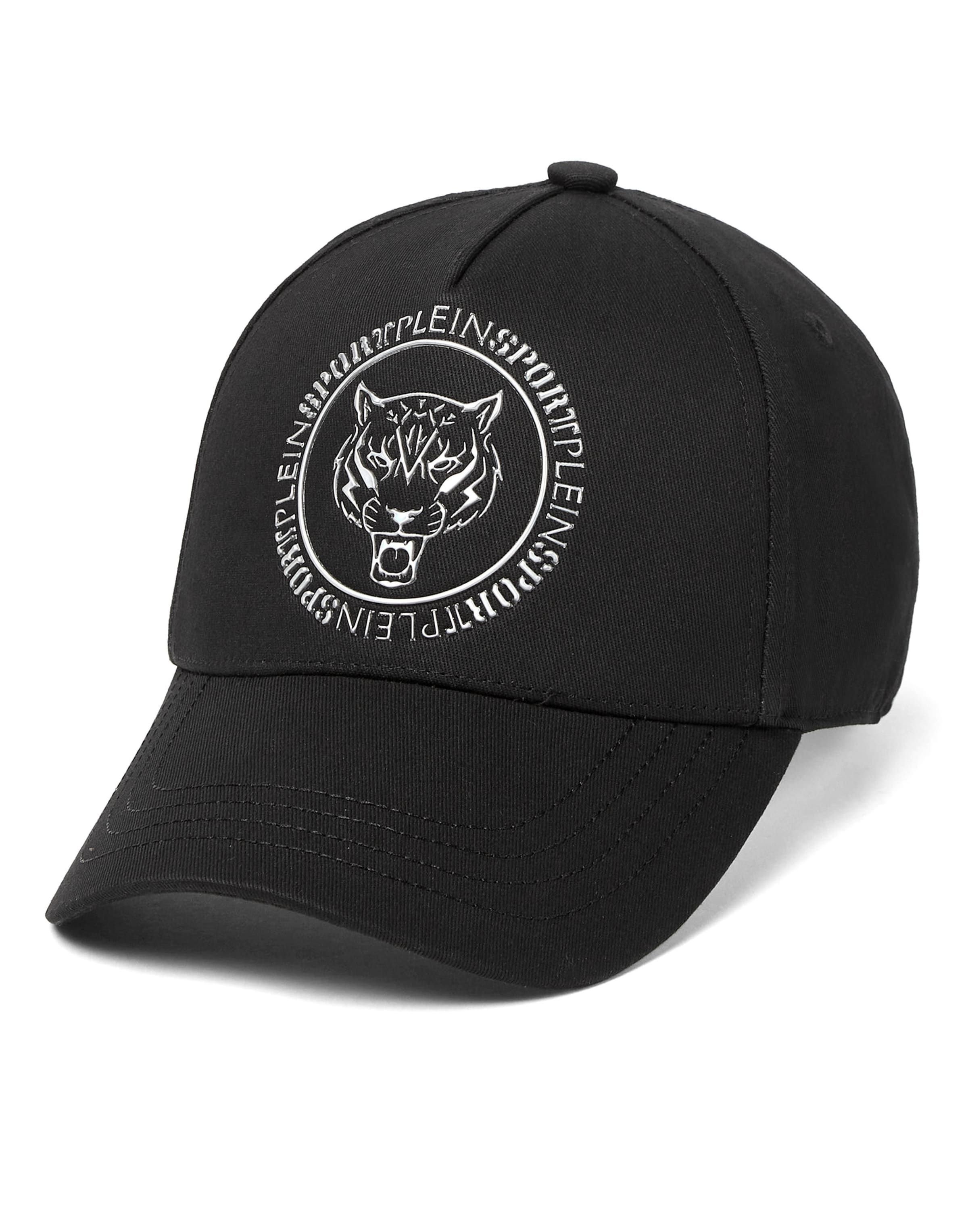 Cappello da baseball 'Carbon Tiger' di Plein Sport in nero: frontale