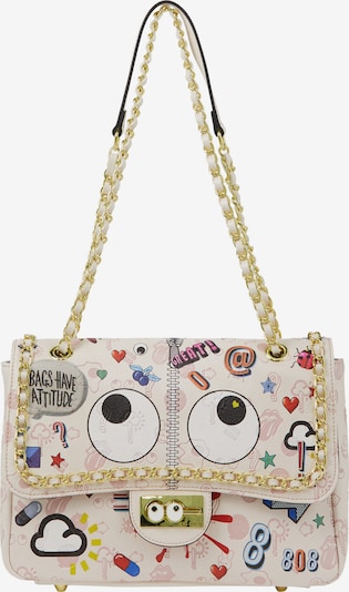 MYMO Torba za na rame 'Pop Eyetheme' u pastelno roza / tamno crvena / crna / bijela, Pregled proizvoda