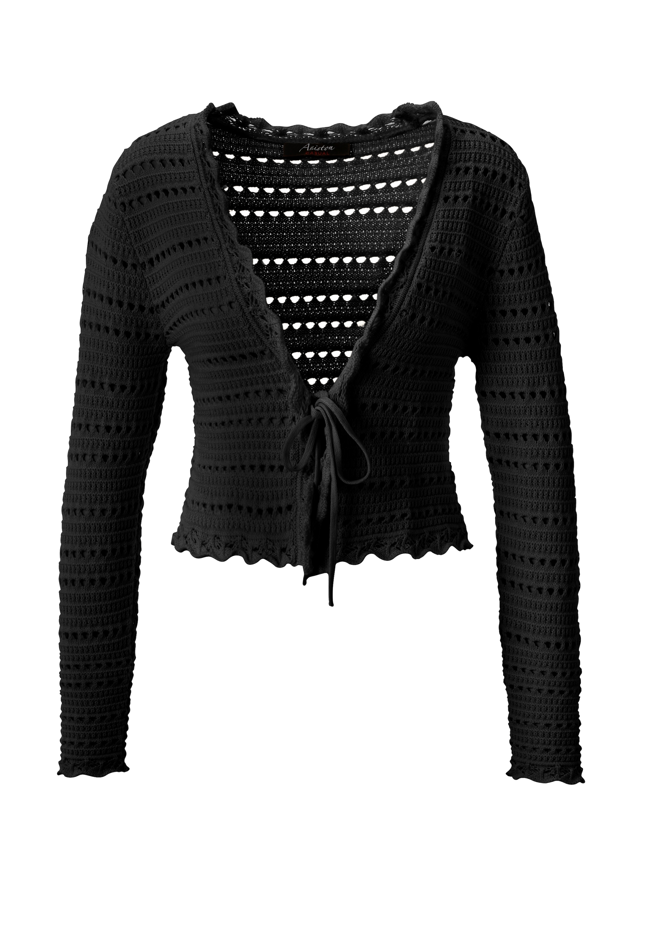 Aniston CASUAL Knit Cardigan in Black: front
