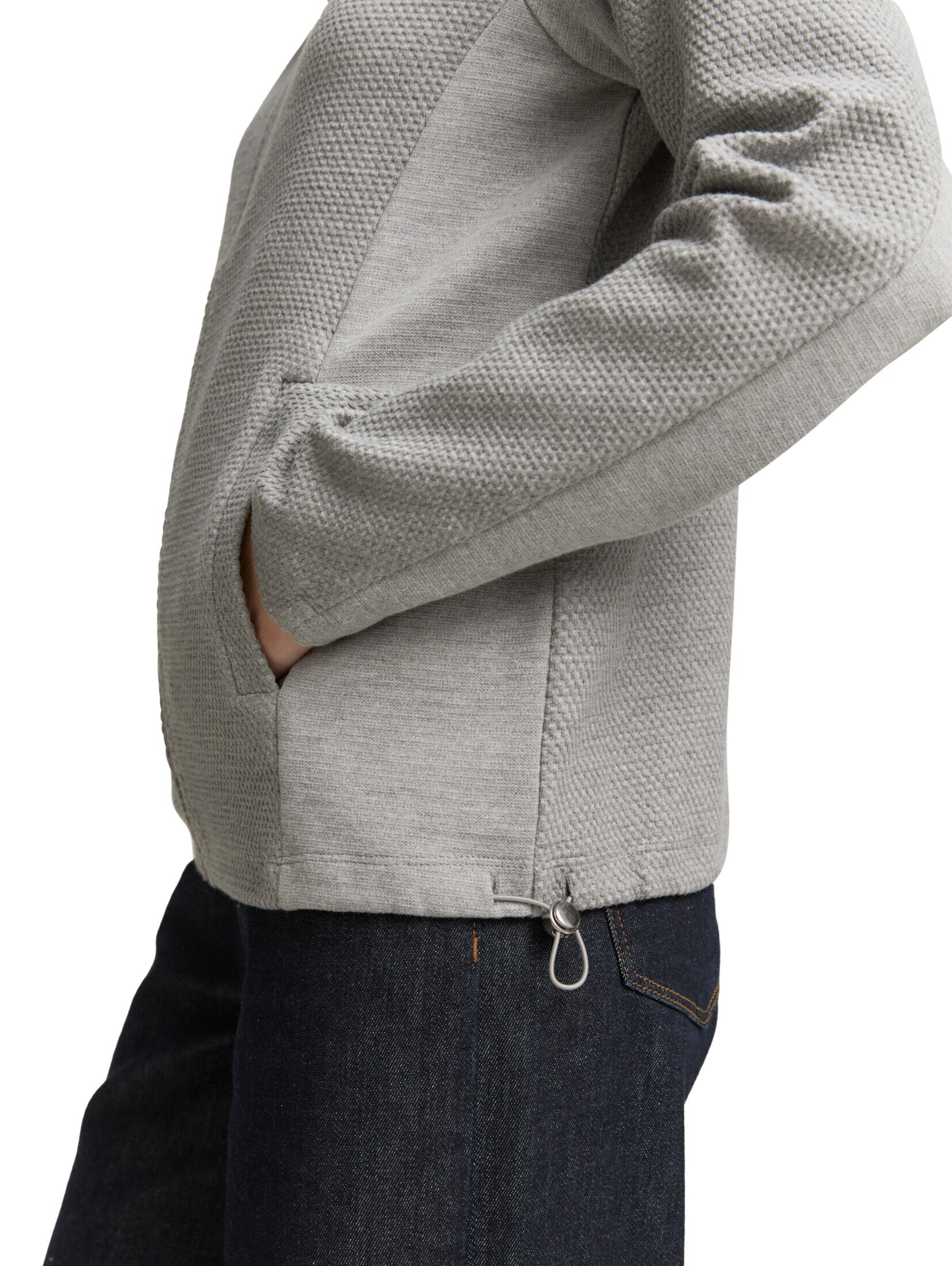 TOM TAILOR Sweatjacke in Grau