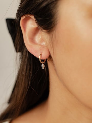 Dear Me Earrings 'Faith Charm Hoops' in Gold