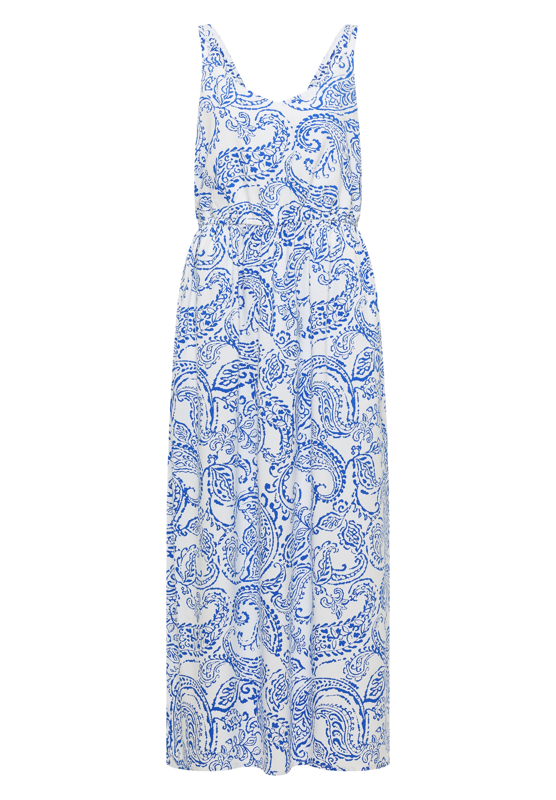 CECIL Maxikleid mit V-Neck und Print in Weiß: Vorderseite