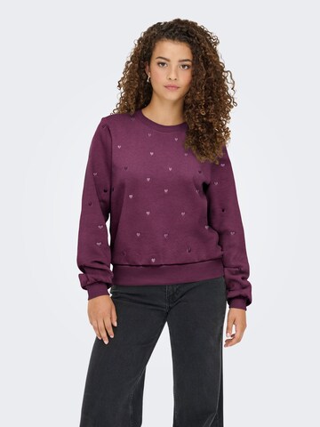 ONLY Sweatshirt 'ONLAtika' in Lila: voorkant