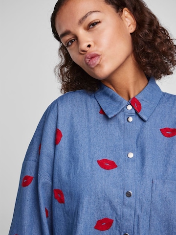 PIECES Blouse 'MELLI' in Blauw