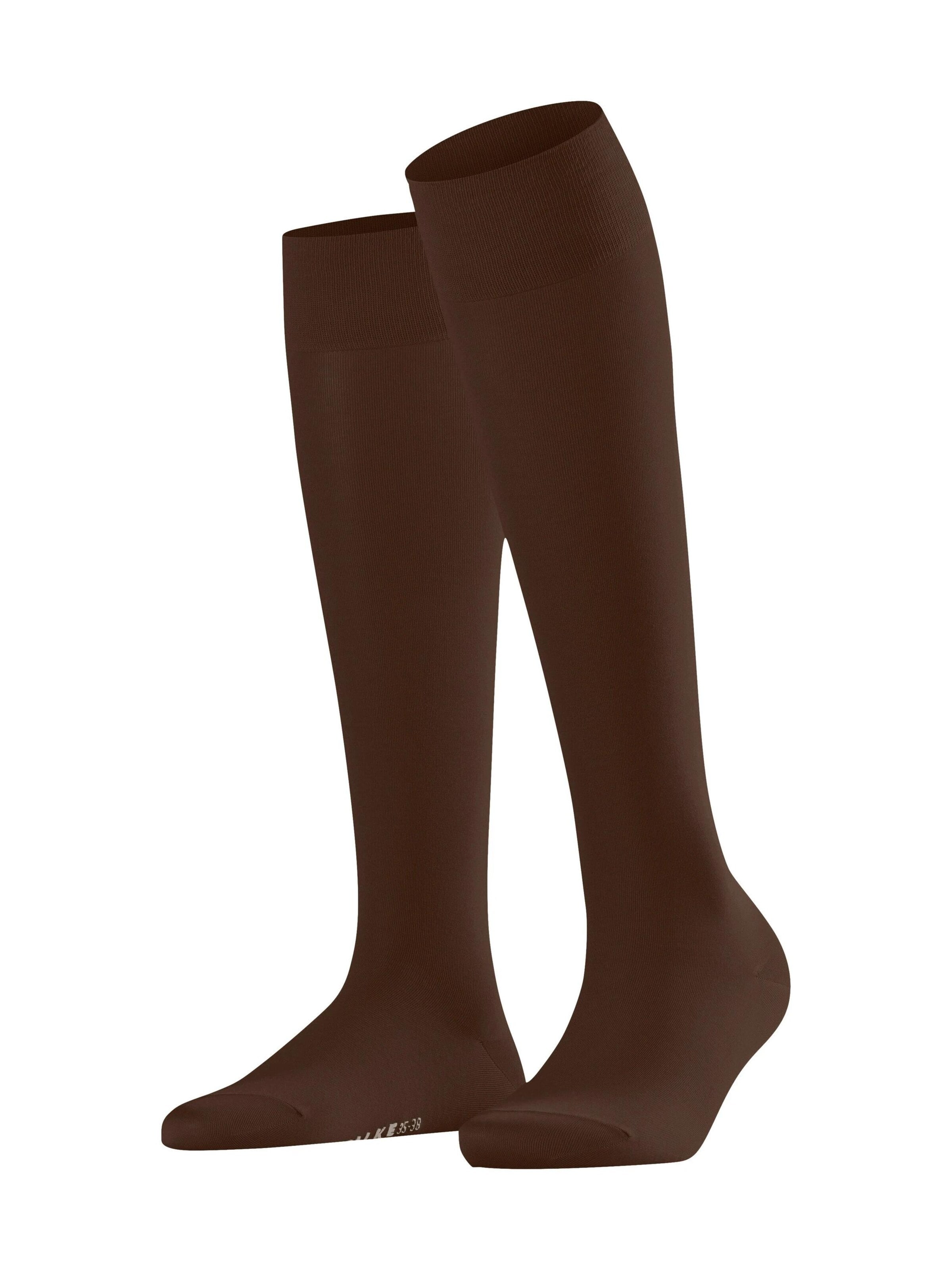 FALKE Kniestrümpfe 'Cotton Touch'‌‌‌‌ in Braun: Vorderseite