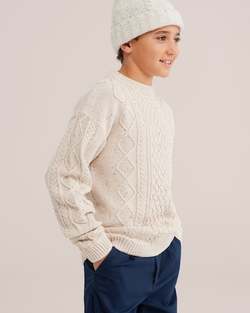 Pull-over WE Fashion en beige : devant