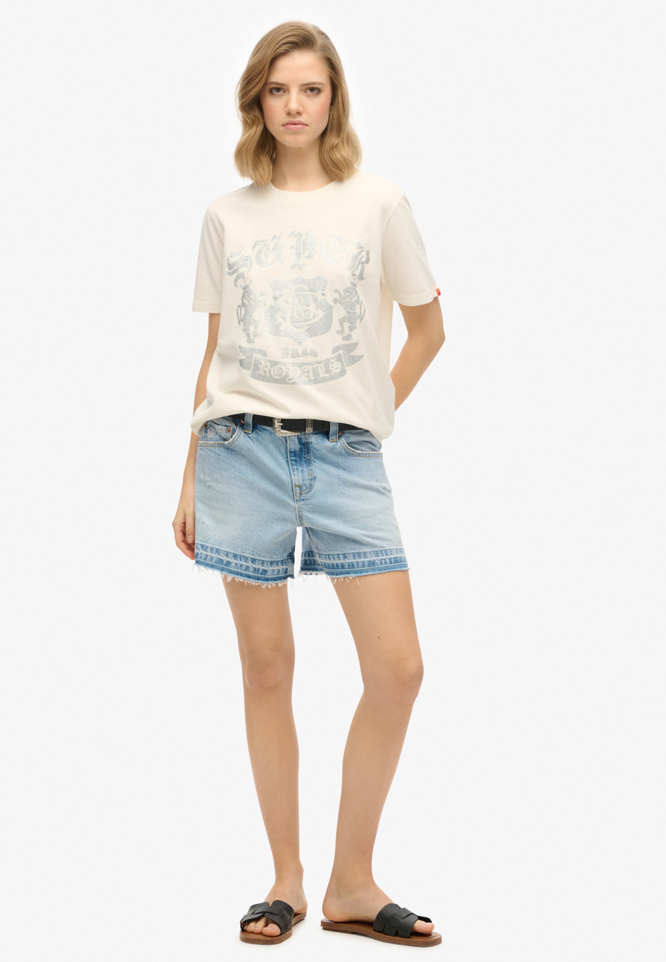 T-shirt 'Varsity' Superdry en blanc