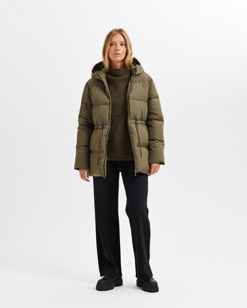 SELECTED FEMME Winter Jacket 'Alina' in Green