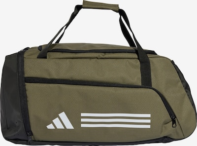 Sportinis krepšys 'Essentials' iš ADIDAS PERFORMANCE, spalva – rusvai žalia / juoda / balta, Prekių apžvalga