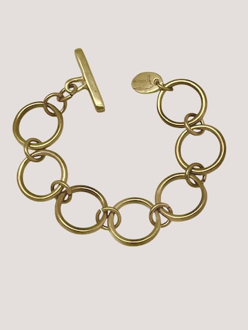 Gloria Mago Bracelet 'Hole2Hole bracelet in gold-plated brass zamak' in Gold: front