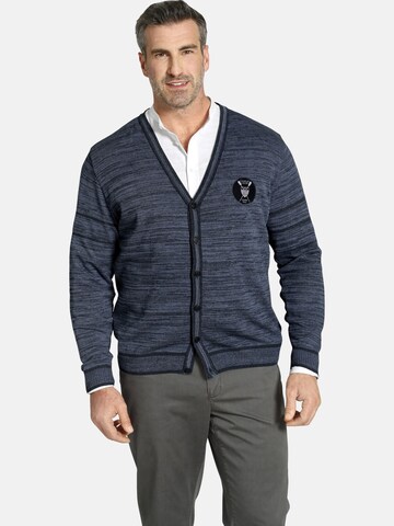 Charles Colby Knit Cardigan ' Duke Duane ' in Blue: front