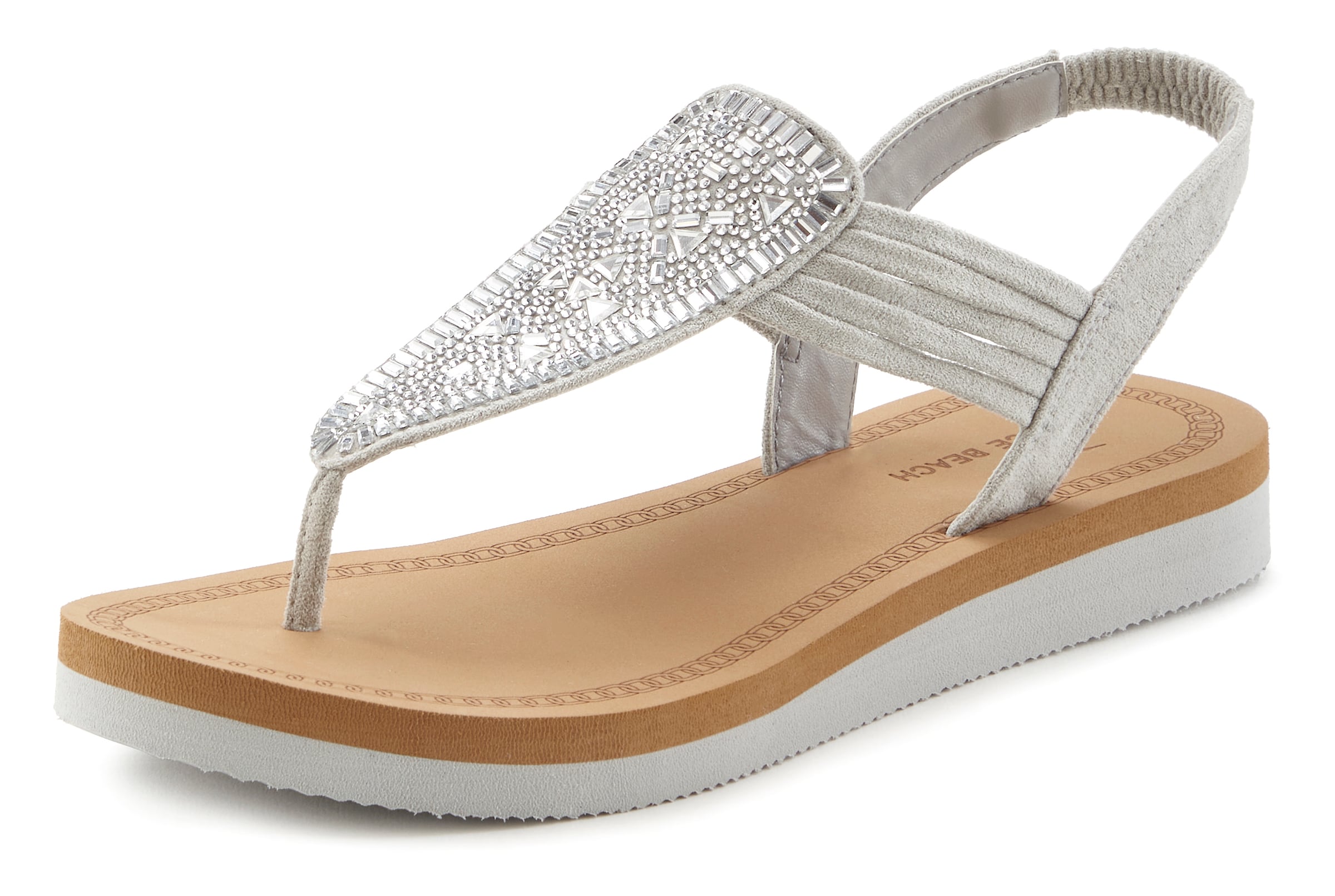 VENICE BEACH T-Bar Sandals in Grey: front