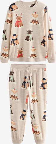 Next Pitkä pyjama värissä beige: etupuoli