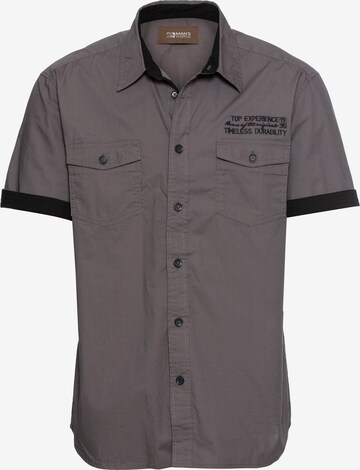 Man's World Button Up Shirt in Grey: front
