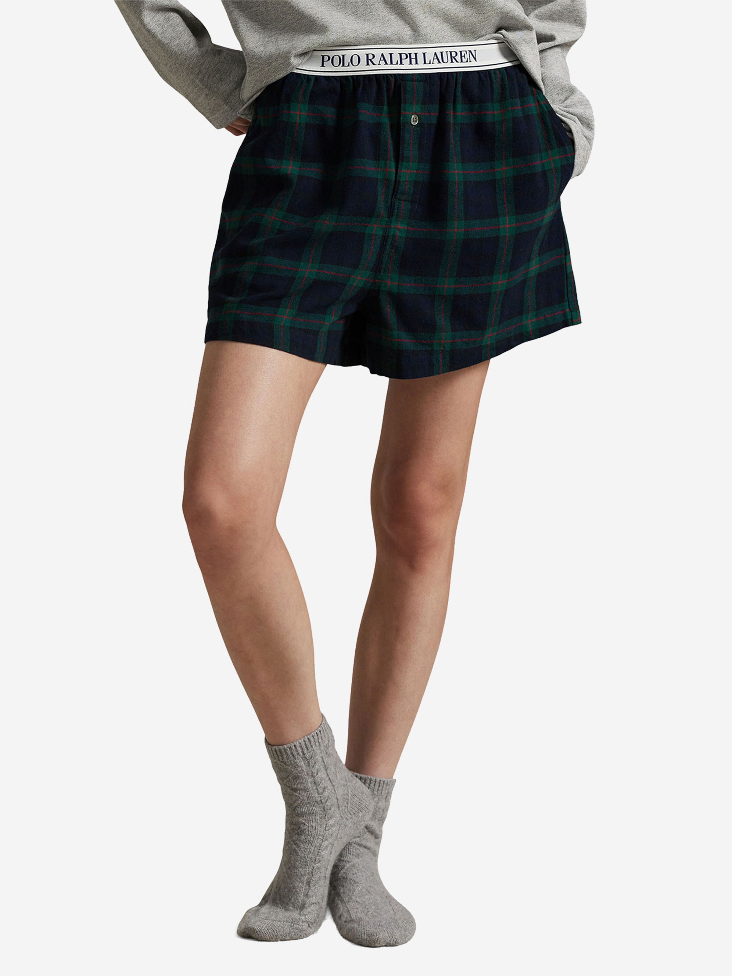 Polo Ralph Lauren Pyjamabroek ' Cozy Flannel ' in Blauw: voorkant