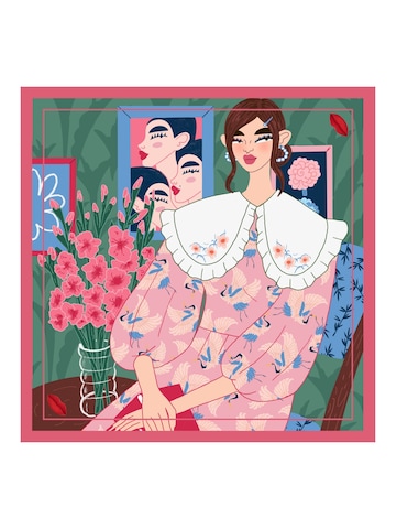My Minelli - Chal 'Heron - Hand Rolled, 100% Silk Scarf' en rosa: frente