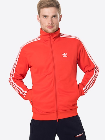 ADIDAS ORIGINALS Zip-Up Hoodie 'Beckenbauer' in Red: front