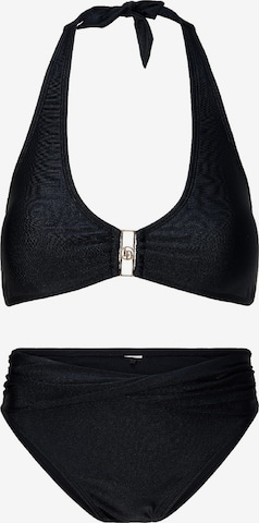 Triunghi Costum de baie două piese de la LingaDore pe negru: față