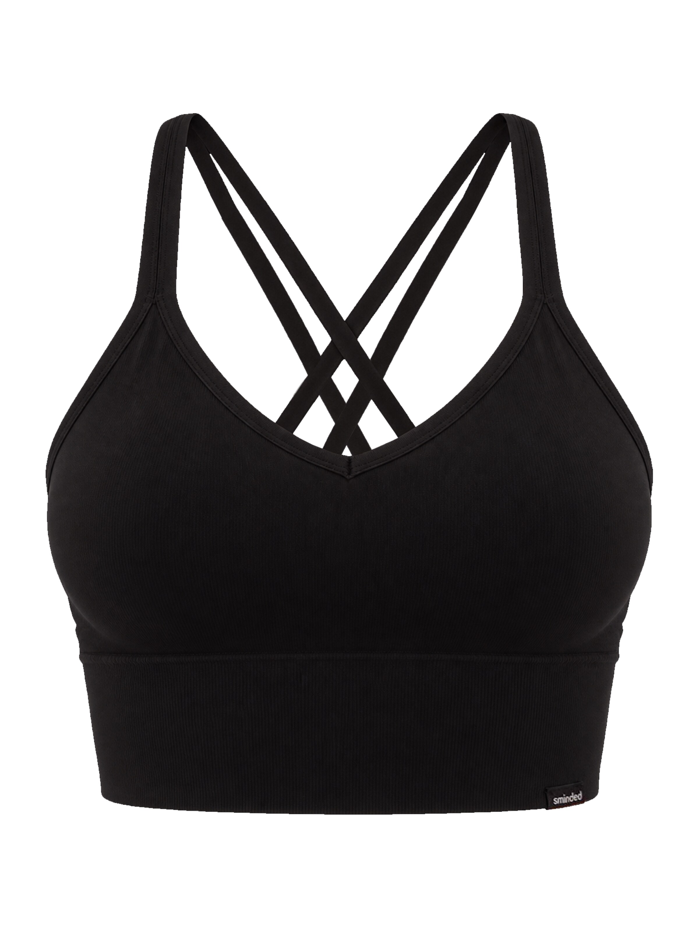 sminded® Classic Sports Bra 'Seamless Boost Bra' in Black: front