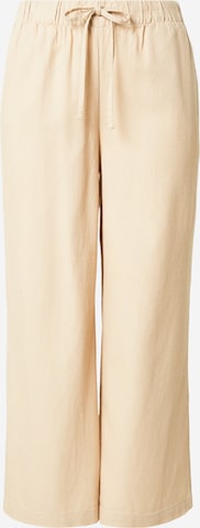 ONLY Wide Leg Housut 'ONLGOA' värissä beige: etupuoli