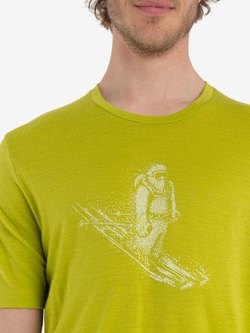 žalia ICEBREAKER Sportiniai marškinėliai 'Tech Lite II Skiing Yeti'
