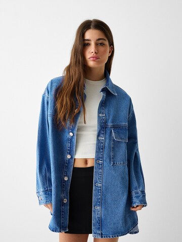 Bershka Between-season jacket in Blue: front